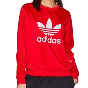 adidas Originals Trefoil Crew Neck Sweater in Red